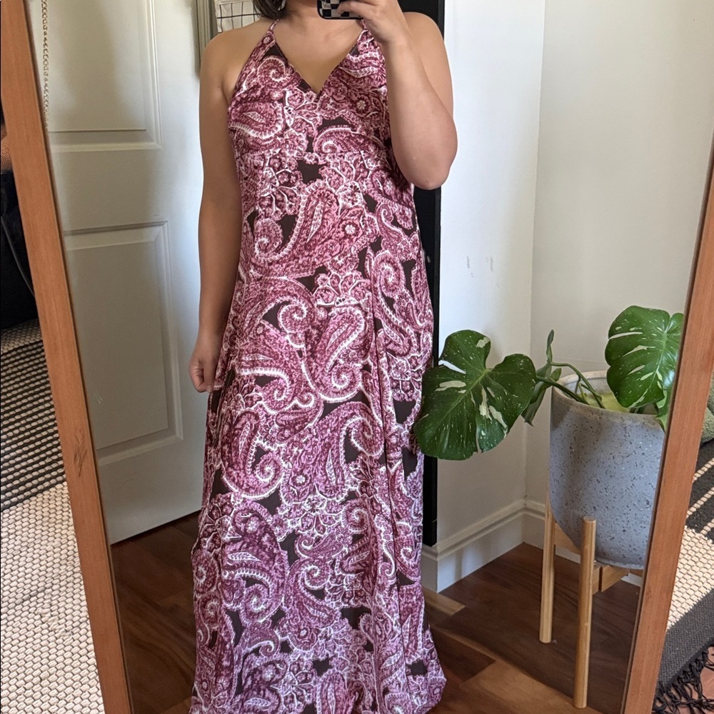 Enless Summer Paisley Maxi Front Slit Dress. 2 run big